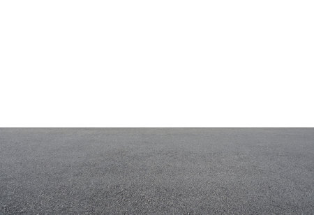 Empty asphalt floor isolated on white background with clipping path .の写真素材