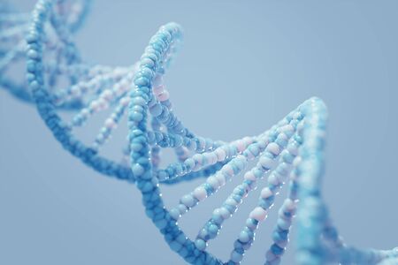 DNA complex spiral structure , medical, science, genetic biotechnology, gene cell concept ,3D rendering .の写真素材