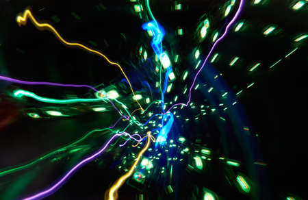 Abstract colorful gradient glowing Impulse radiation flow light backgroundの写真素材