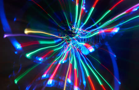 Abstract colorful gradient glowing Impulse radiation flow light backgroundの写真素材