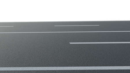Asphalt road side angle isolated on white background. Photorealistic 3D renderingの写真素材