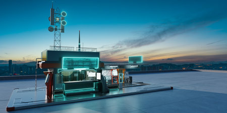 Creative and futuristic concept workshop. Photorealistic 3D rendering.の写真素材