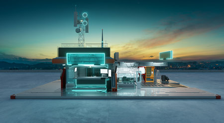 Creative and futuristic concept workshop. Photorealistic 3D rendering.の写真素材