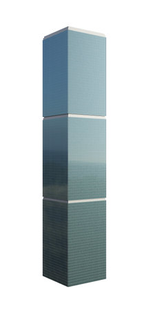 Skyscraper building isolated on white. 3d illustrationの写真素材