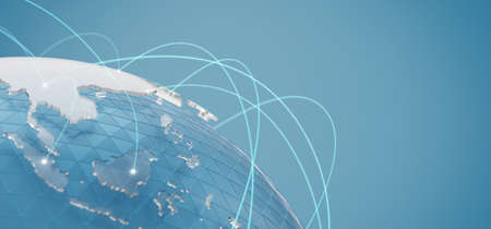 Global world network communication technology. 3d rendering