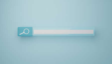Light blue search bar on pastel blue background. 3d renderingの写真素材