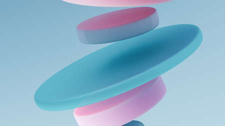Abstract dynamic geometry circle shape for Cosmetic,Cover, Brochure and Banner design use background. 3d renderingの写真素材