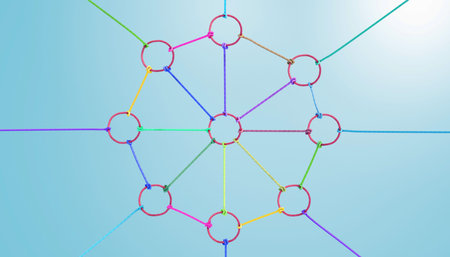 Colorful as diverse ropes connected together. Concept or metaphor of teamwork, collaboration and partnership successfulの写真素材