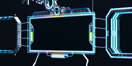 Tech user interface template for a Smart Business concept. 3d renderingの写真素材