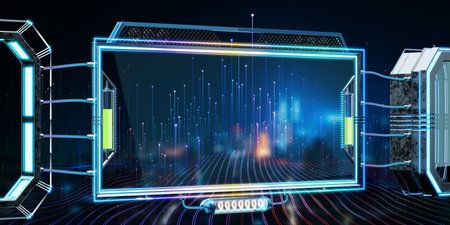 Tech user interface template for a Smart Business concept. 3d renderingの写真素材
