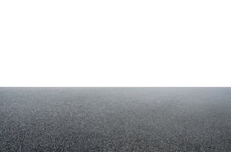 Empty asphalt floor with white backgroundの写真素材