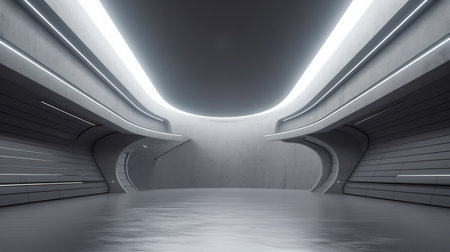 Futuristic design concrete space roomの素材