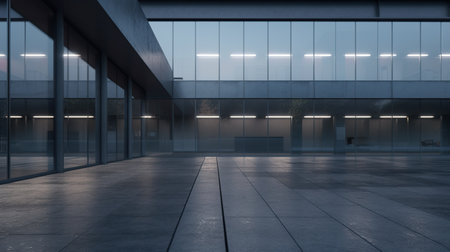 Empty cement floor corporate building exteriorの素材