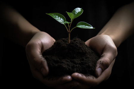 Plant in the handsの素材