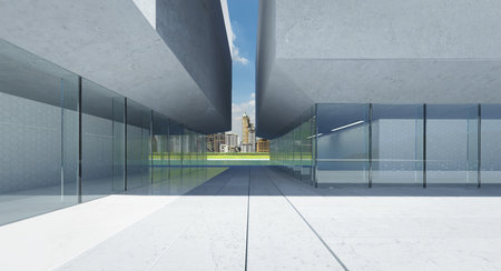 Modern office buildings exterior. 3d renderingの写真素材