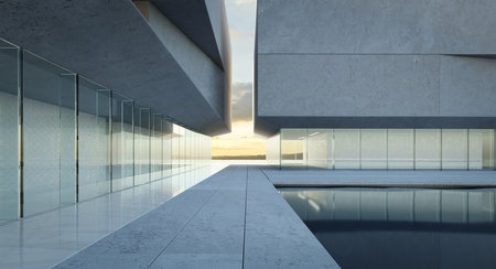 Modern office buildings exterior. 3d renderingの写真素材