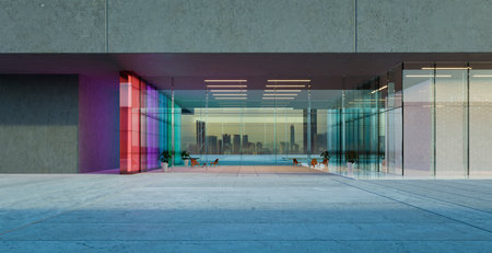Modern office buildings exterior. 3d renderingの写真素材