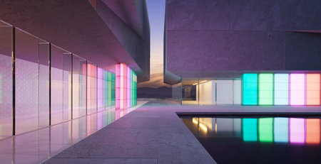 Modern office buildings exterior. 3d renderingの写真素材