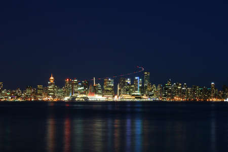 Helicopter Flying over Vancouverの写真素材