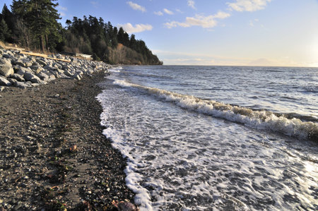 waves running over the beach