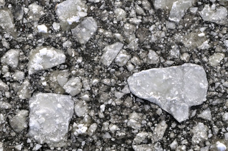 Aerial view of ice on the river