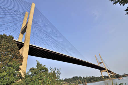 Alex Fraser Bridge viewed from its northern endの写真素材