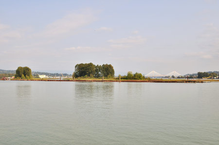 an island in the middle of a river
