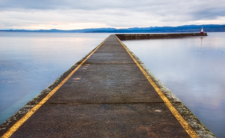 Breakwater Prier at Ogden pointの写真素材