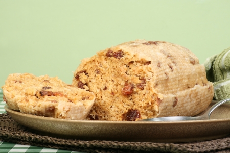  home made steamed suet pudding with fruitの写真素材