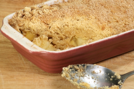 Home baked apple crumble dessertの写真素材
