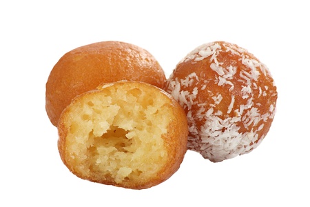 asian gulab jamun isolated on a white backgroundの写真素材