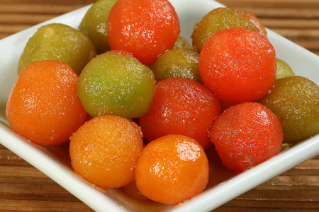     selection of natural green and red gulab jamun                           の写真素材