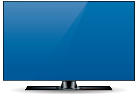 edgeless, ultra thin, high definition (HD) television set in blackの写真素材