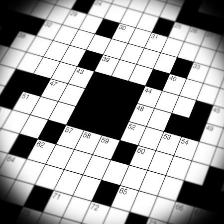 A close up, macro shot, of a crossword puzzle gameの写真素材
