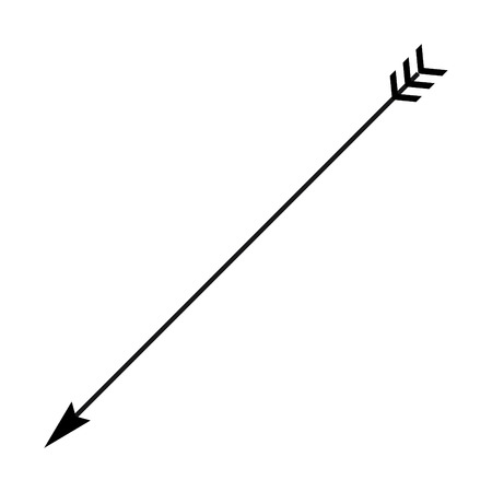 A black and white silhouette of an arrow vector illustration.のイラスト素材