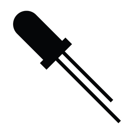 A black and white silhouette of a diode, vector illustration.のイラスト素材