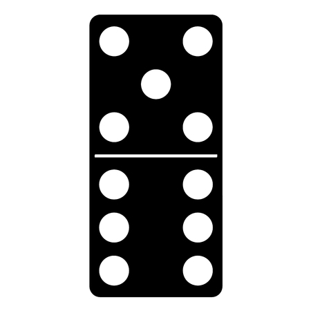 A black and white silhouette of Domino game pieceのイラスト素材