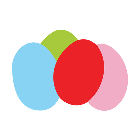 A set of colourful easter eggs vector illustration.のイラスト素材