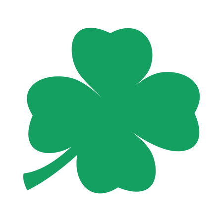 A green silhouette of a four leaf clover