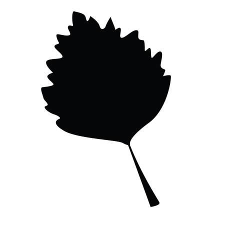 A black and white silhouette of a leafのイラスト素材