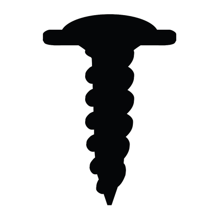 A black and white silhouette of a short screwのイラスト素材