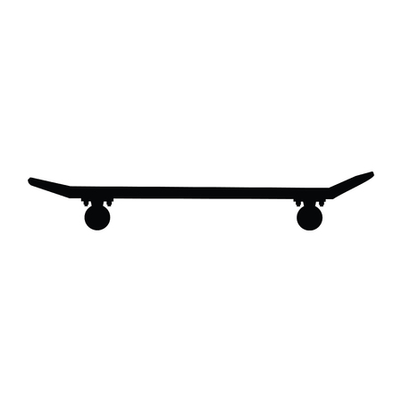 A black and white silhouette of a skateboardのイラスト素材