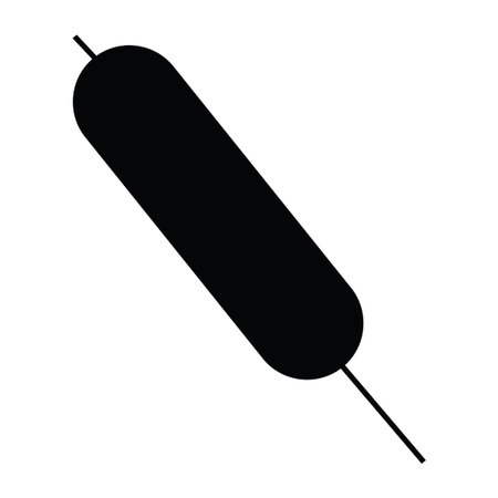 A black and white silhouette of a hotdog on a stickのイラスト素材