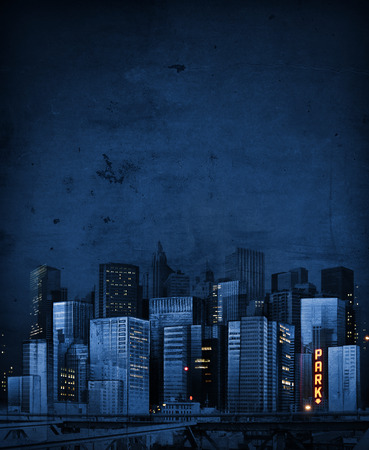 Mixed media design of New York City made up of photos and sketeches I createdの写真素材