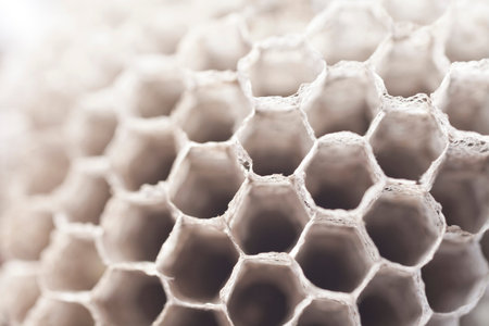 Paper wasp nest on a white background