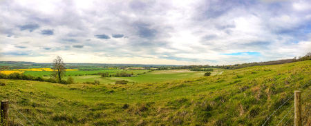 Overlooking the Kent Downsの写真素材