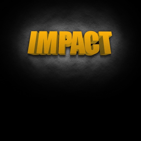 3D text concept for the word "Impact", possibly for a business strategy.の写真素材