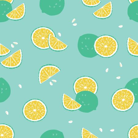Vector green lime tropical beach resort spa repeat pattern. Suitable for gift wrap, textile and wallpaper. Surface pattern design.のイラスト素材