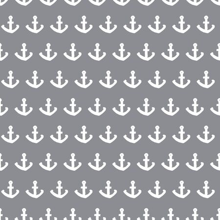Vector grey anchor simple monochrome repeat pattern. Perfect for fabric, scrapbooking and wallpaper projects.のイラスト素材