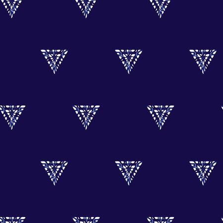 Vector blue  simple triangles polka dot seamless pattern.のイラスト素材